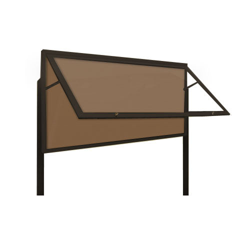 XL Outdoor Enclosed Bulletin Board Stands w Header, Light SHIPS FREE